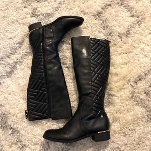 Calvin Klein quilted leather riding boots